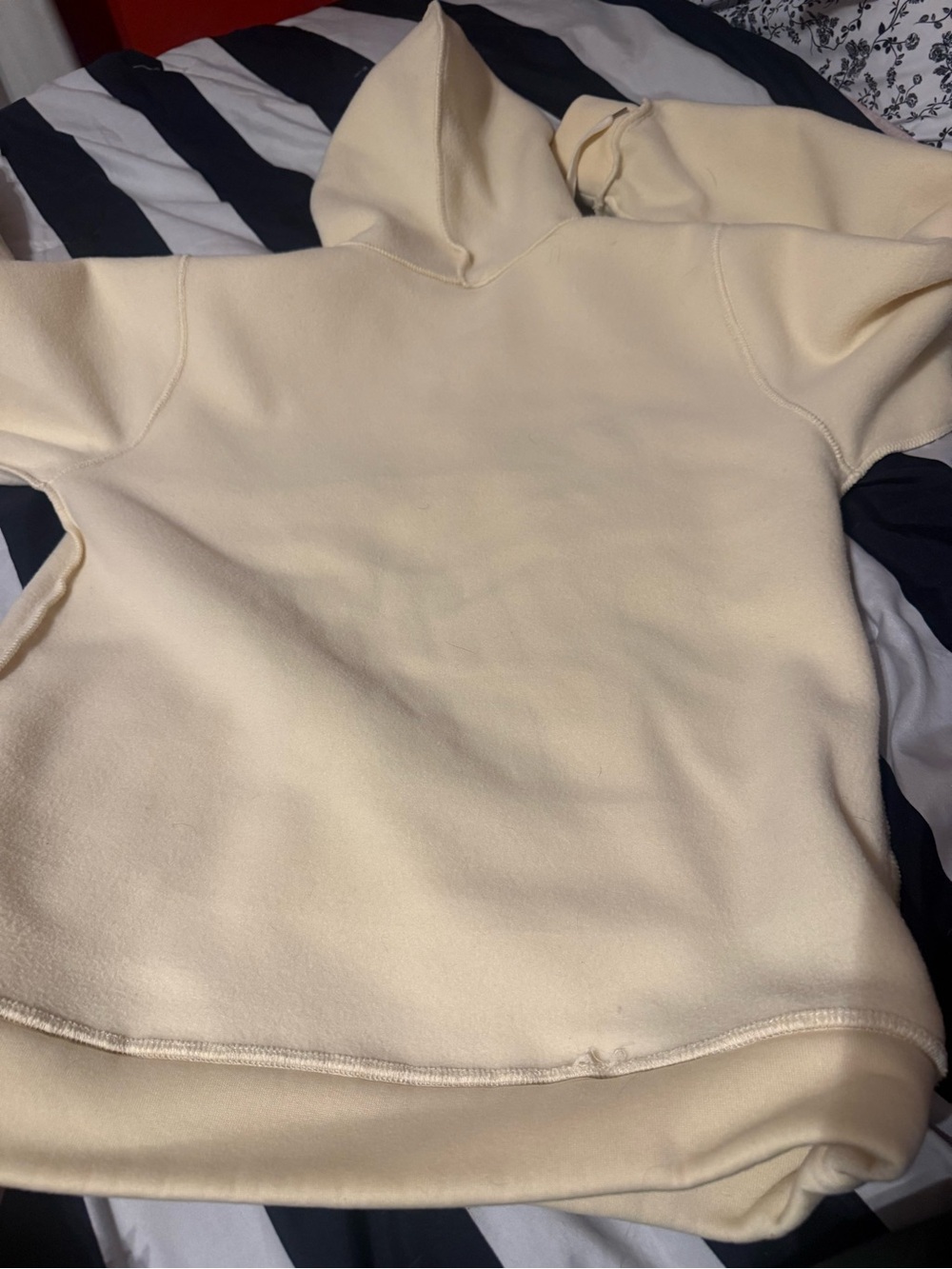 White Fox Boutique Cream Hoodie with Blue Logo - Picture 9 of 9